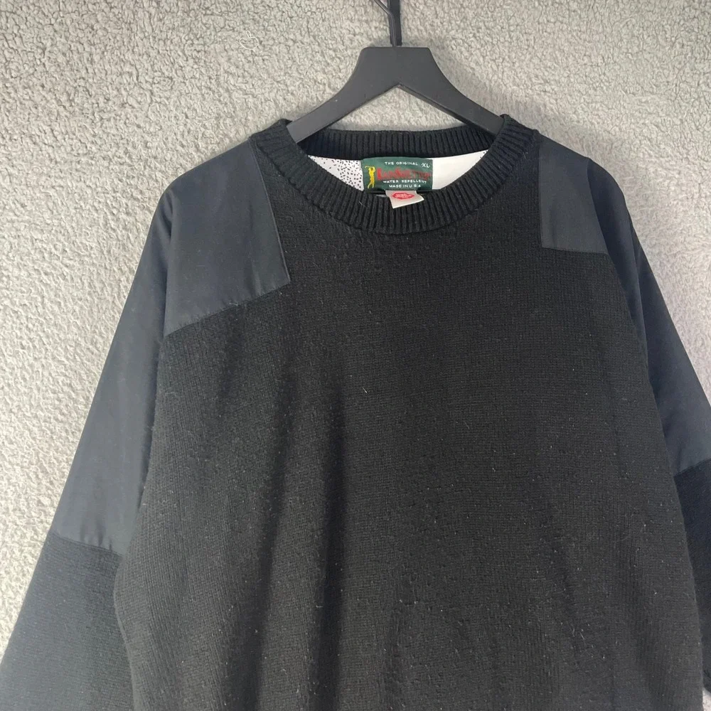 Vintage RainSwetter Mens XL Black Gore Windstopper Water Repellent Pullover USA‎